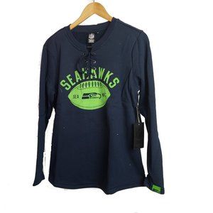 NFL Women's Fleece Long Sleeve Sweatshirt Lace -Up